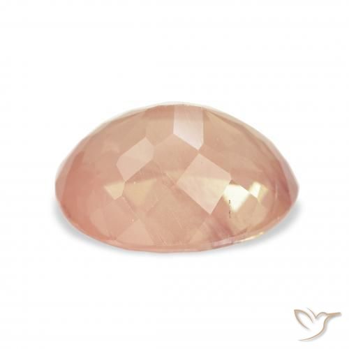 Labradorita Andesina Rosado medio natural de 3.81 ct, Ovalada, Transparente