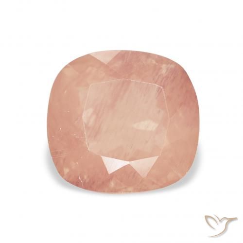 2.35ct Rosado anaranjado claro Labradorita Andesina, Forma Cojín, Transparente