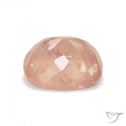 Labradorita Andesina Rosado anaranjado claro natural de 2.35 ct, Forma Cojín, Transparente
