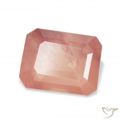 Labradorita Andesina Rosado pomelo natural de 3.27 ct, Corte Octágono / Esmeralda, Transparente