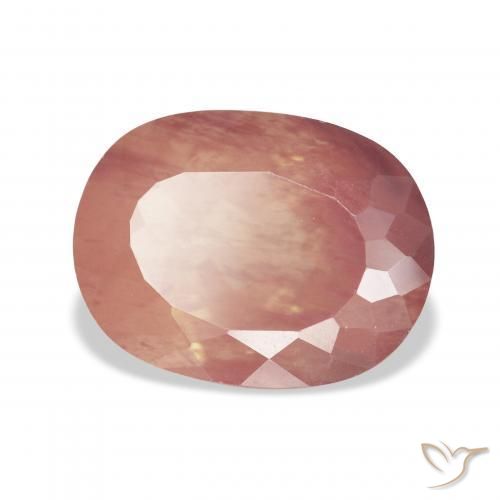 Labradorita Andesina Rojo medio natural de 5.76 ct, Forma Cojín, Transparente