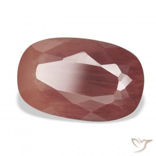 Labradorita Andesina Rojo sangría natural de 5.56 ct, Forma Cojín, Translúcido