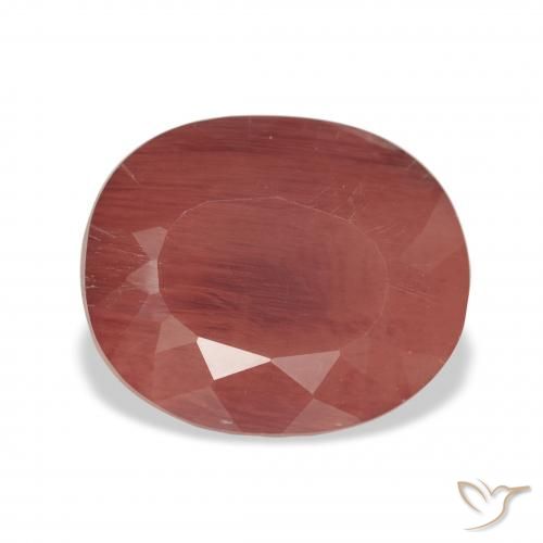 4.30ct Natural Rojo medio Labradorita Andesina, Ovalada, Translúcido