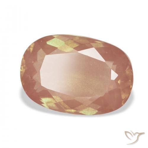 Labradorita Andesina Naranja sidra natural de 4.90 ct, Forma Cojín, Transparente