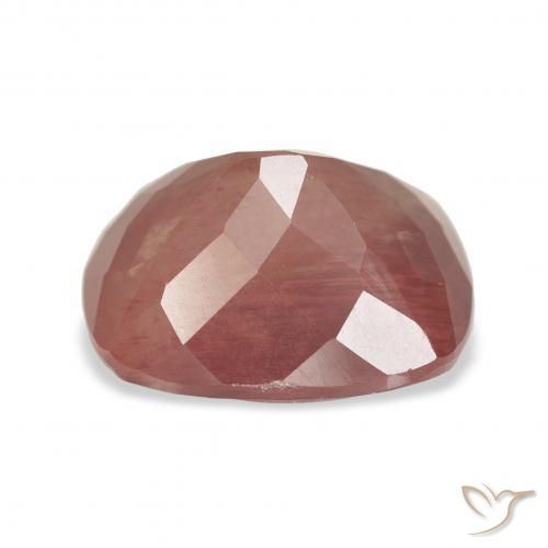 Labradorita Andesina Roja Anaranjada natural de 5.27 ct, Forma Cojín, Transparente