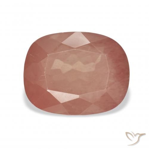 4.26ct Rojo medio Labradorita Andesina, Forma Cojín, Transparente