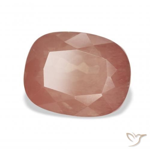 Labradorita Andesina Rojo medio natural de 4.26 ct, Forma Cojín, Transparente