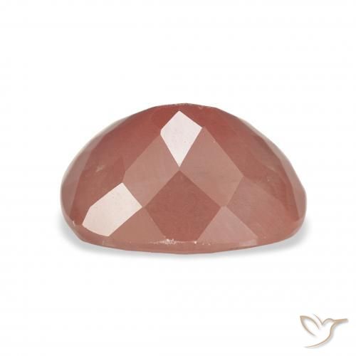 Labradorita Andesina Naranja rojizo pálido natural de 3.70 ct, Forma Cojín, Transparente