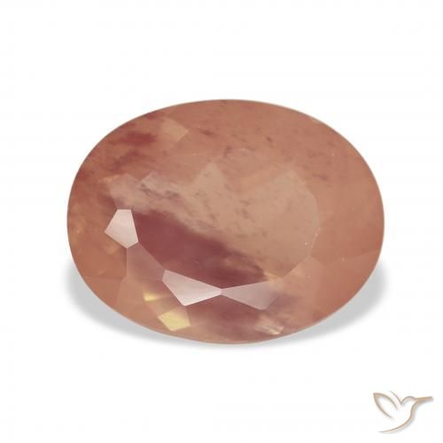 3.63ct Durazno intenso Labradorita Andesina, Ovalada, Transparente