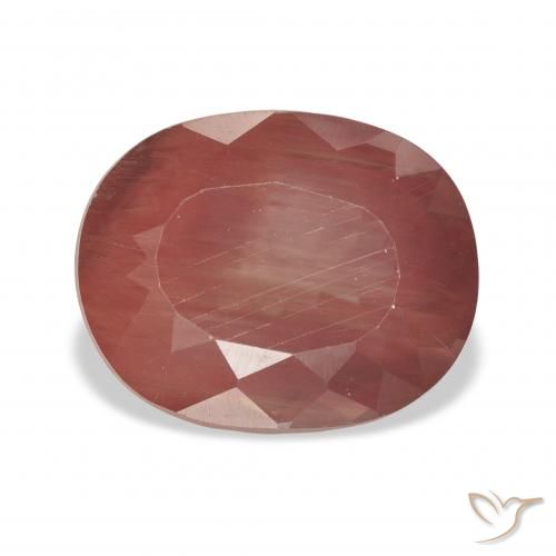 5.09ct Roja Anaranjada Labradorita Andesina, Ovalada, Transparente