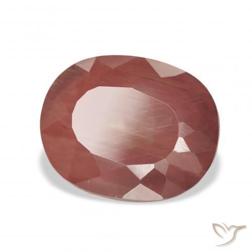 Labradorita Andesina Roja Anaranjada natural de 5.09 ct, Ovalada, Transparente