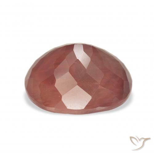 Labradorita Andesina Roja Anaranjada natural de 5.09 ct, Ovalada, Transparente