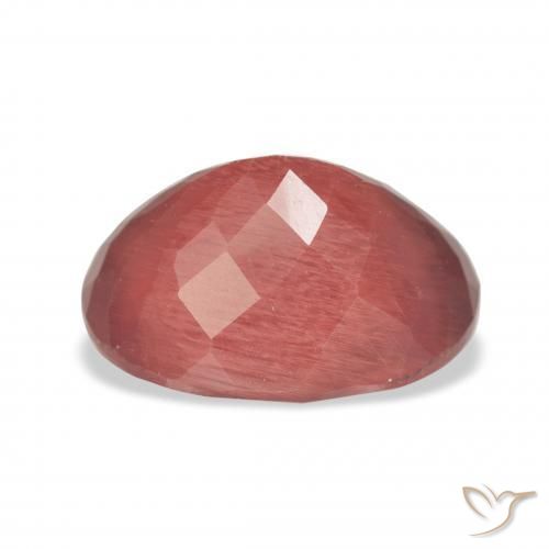 Labradorita Andesina Rojo oscuro natural de 4.31 ct, Ovalada, Translúcido