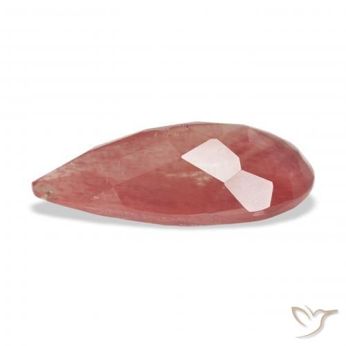 Labradorita Andesina Rojo medio natural de 4.40 ct, En forma de pera, Translúcido