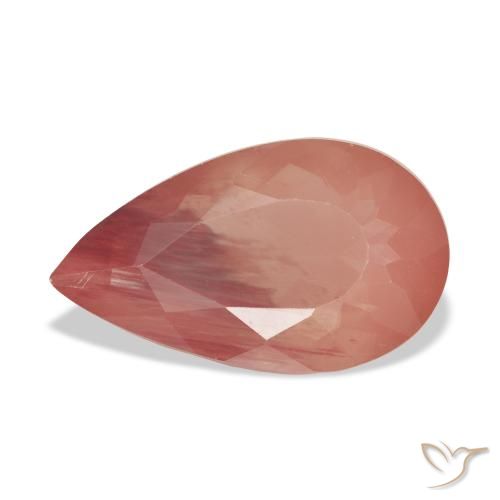 6.34ct Naranja rojizo pálido Labradorita Andesina, En forma de pera, Transparente