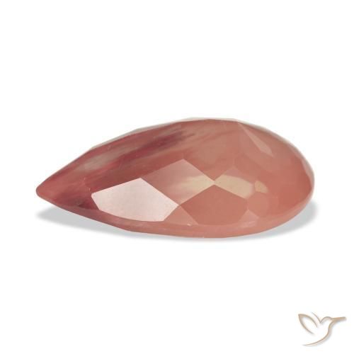 Labradorita Andesina Naranja rojizo pálido natural de 6.34 ct, En forma de pera, Transparente