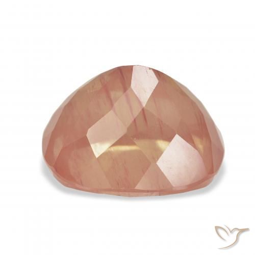 Labradorita Andesina Naranja rojizo natural de 7.17 ct, Forma Cojín, Transparente
