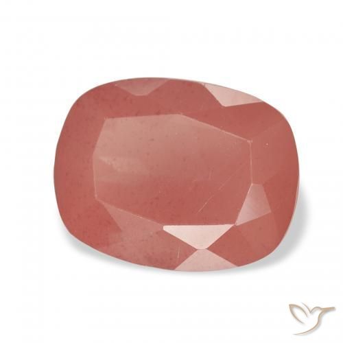 Labradorita Andesina Rojo medio natural de 3.34 ct, Forma Cojín, Transparente