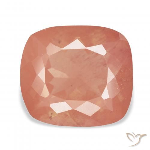 7.54ct Naranja rojizo Labradorita Andesina, Forma Cojín, Transparente