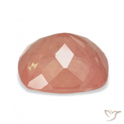 Labradorita Andesina Naranja rojizo natural de 7.54 ct, Forma Cojín, Transparente