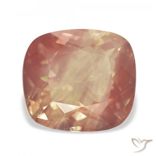 4.67ct Roja Anaranjada Labradorita Andesina, Forma Cojín, Transparente