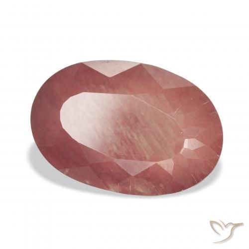 Labradorita Andesina Rojo sangre natural de 5.54 ct, Ovalada, Transparente