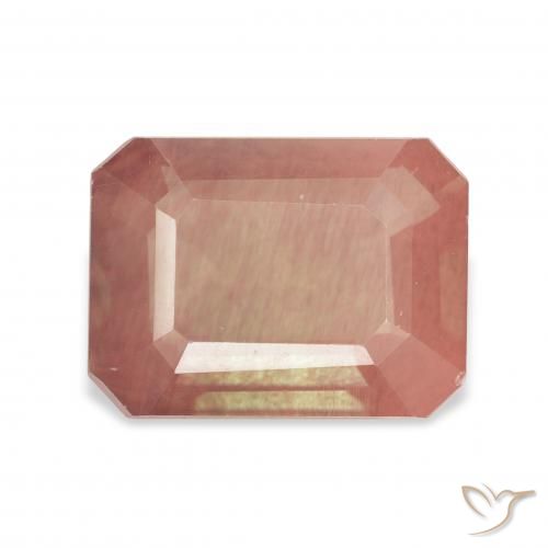 3.85ct Naranja rojizo pálido Labradorita Andesina, corte esmeralda, Transparente