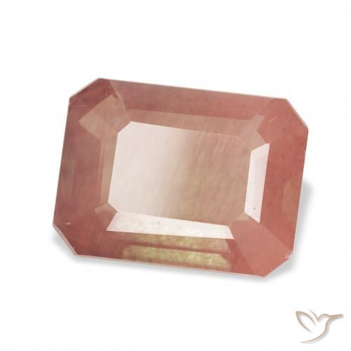 Labradorita Andesina Naranja rojizo pálido natural de 3.85 ct, Corte Octágono / Esmeralda, Transparente