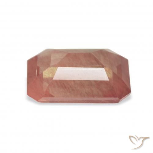 Labradorita Andesina Naranja rojizo pálido natural de 3.85 ct, Corte Octágono / Esmeralda, Transparente