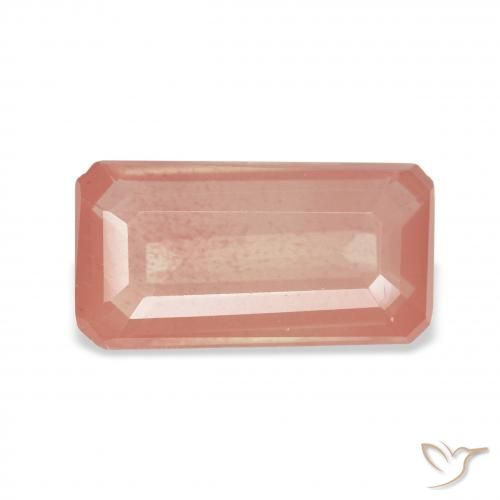 2.92ct Rosado naranja Labradorita Andesina, corte esmeralda, Transparente