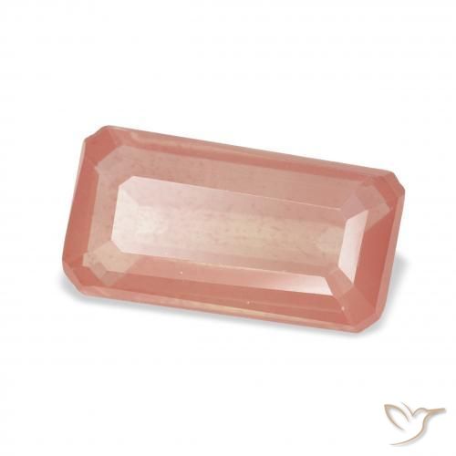 Labradorita Andesina Rosado naranja natural de 2.92 ct, Corte Octágono / Esmeralda, Transparente