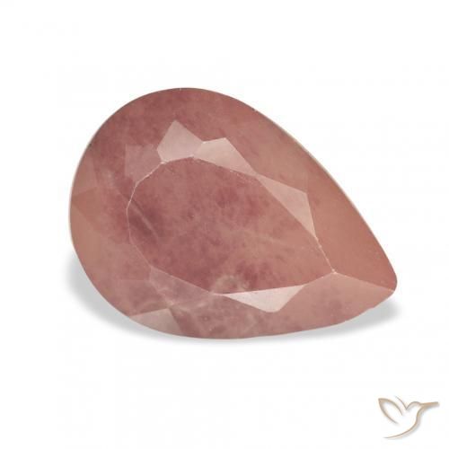 Labradorita Andesina Rosado claro natural de 2.87 ct, En forma de pera, Translúcido