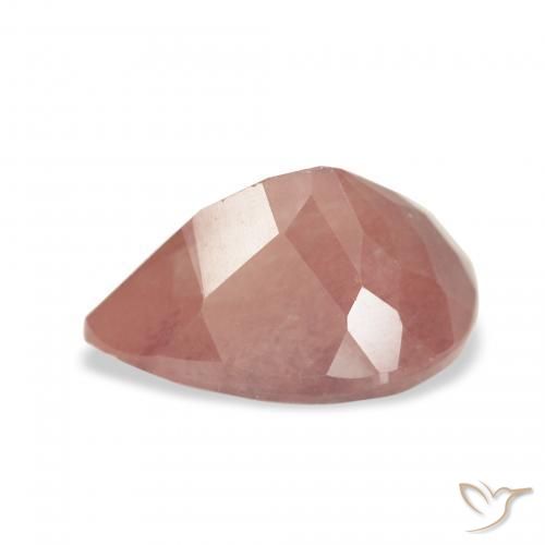 Labradorita Andesina Rosado claro natural de 2.87 ct, En forma de pera, Translúcido