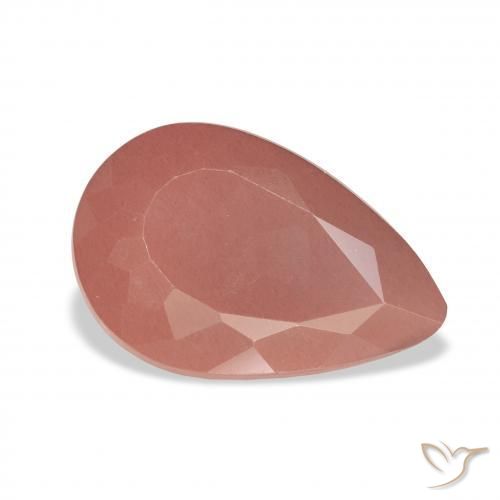 Labradorita Andesina Rosado medio natural de 4.15 ct, En forma de pera, Translúcido