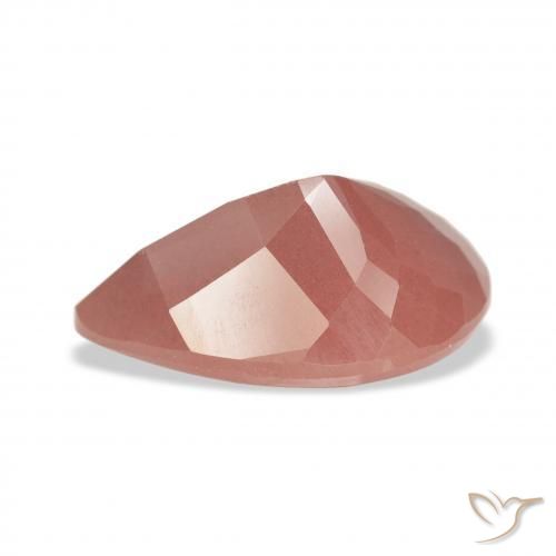 Labradorita Andesina Rosado medio natural de 4.15 ct, En forma de pera, Translúcido