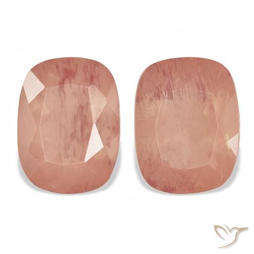 6.36ctw Rosado pomelo Labradorita Andesina, Forma Cojín, Transparente
