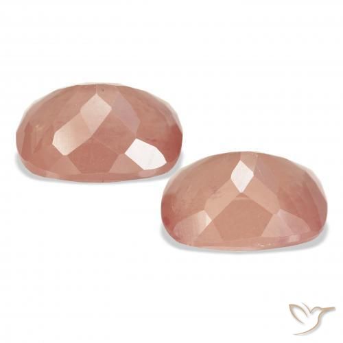 Gemas de Labradorita Andesina Rosado pomelo natural de 6.36 ct, Forma Cojín, Transparente