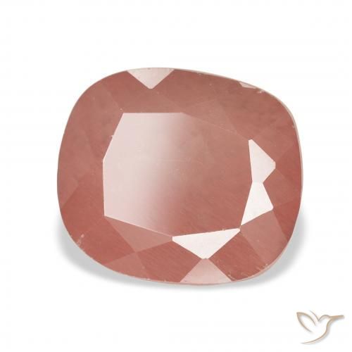 Labradorita Andesina Rosado medio natural de 4.48 ct, Forma Cojín, Transparente