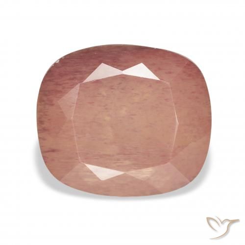 5.25ct Rosado naranja Labradorita Andesina, Forma Cojín, Transparente