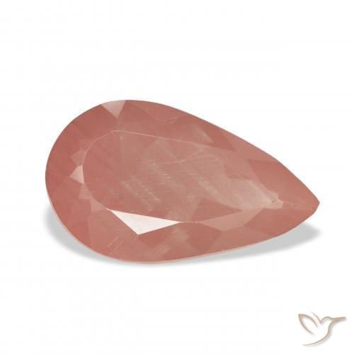 Labradorita Andesina Rosado naranja natural de 3.75 ct, En forma de pera, Transparente