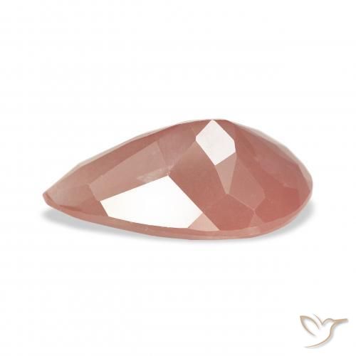 Labradorita Andesina Rosado naranja natural de 3.75 ct, En forma de pera, Transparente
