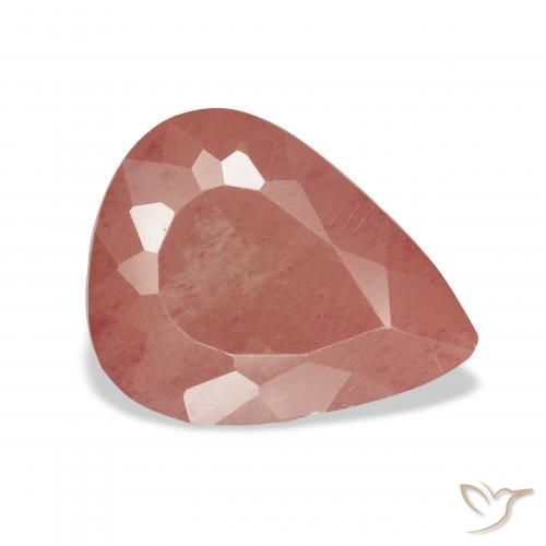 Labradorita Andesina Rosado naranja natural de 5.01 ct, En forma de pera, Transparente