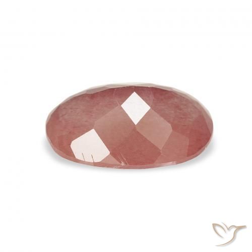 Labradorita Andesina Rosado medio natural de 1.72 ct, Ovalada, Transparente
