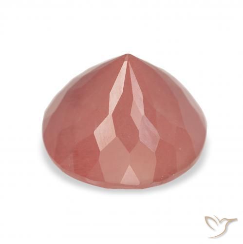Labradorita Andesina Naranja rojizo pálido natural de 3.07 ct, Redondo, Translúcido