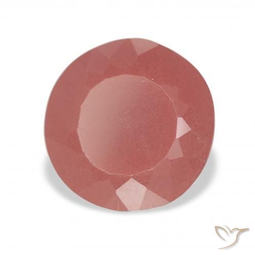 Labradorita Andesina Rojo azulado natural de 2.64 ct, Redondo, Translúcido