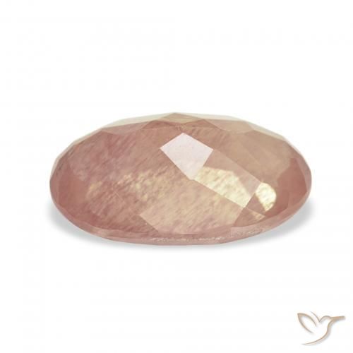 Labradorita Andesina Naranja rojizo claro natural de 2.31 ct, Ovalada, Transparente