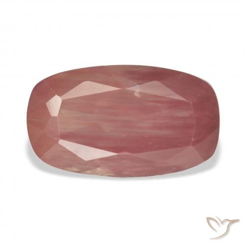 6.47ct Rojo azulado Labradorita Andesina, Forma Cojín, Transparente