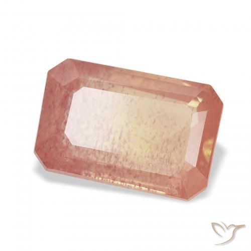 Labradorita Andesina Naranja rojizo claro natural de 2.68 ct, Corte Octágono / Esmeralda, Transparente