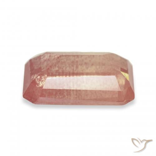 Labradorita Andesina Naranja rojizo claro natural de 2.68 ct, Corte Octágono / Esmeralda, Transparente