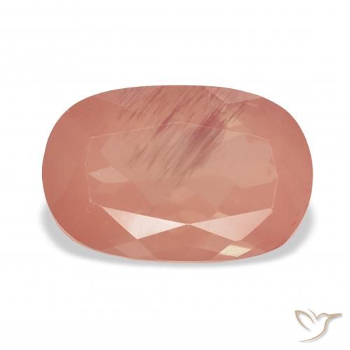 4.36ct Naranja rojizo Labradorita Andesina, Forma Cojín, Transparente
